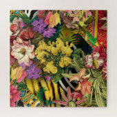 Puzzle Aquarelle tropicale moderne Jaune Floral (Horizontal)