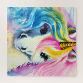 Puzzle Aquarelle Unicorne arc-en-ciel (Horizontal)