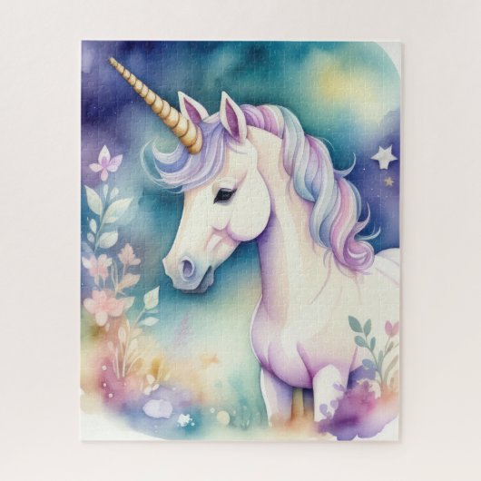 Puzzle Aquarelle Unicorne dans les Pastels doux (Vertical)