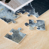 Puzzle aquarelle vagues côtier enregistrer la date photo  (Côté)