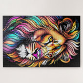 Puzzle Aquarelle Verre verni Style Lion (Horizontal)