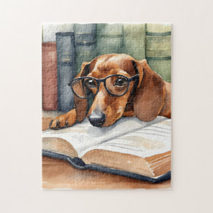 Puzzle Aquarelle Vintage Dachshund Dog