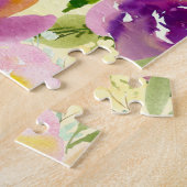 Puzzle Aquarelle violette rose Fille (Côté)