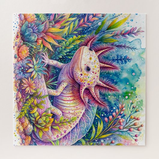 Puzzle Aquarelle vive Axolotl (Horizontal)