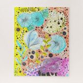 Puzzle Aquarelle vive et fleurs de gribouillis d'encre (Vertical)