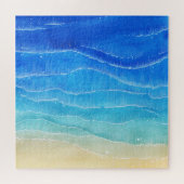 Puzzle Aquarelle vue mer et plage. (Horizontal)