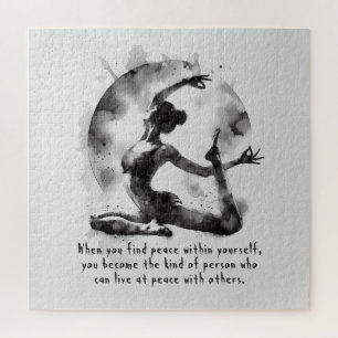 Puzzle Aquarelle Yoga Reiki Pose King Pigeon à une jambe