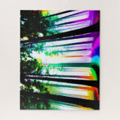 Puzzle Aquarelles arc-en-ciel avec Forêt de silhouette no (Vertical)