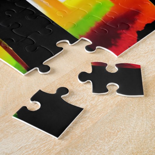 Puzzle Aquarelles arc-en-ciel avec Forêt de silhouette no (Côté)