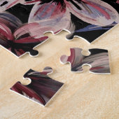 Puzzle Aquarelles Crimson Floral sur noir (Côté)