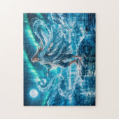 Puzzle Aquarius Zodiac with Moonlit Water Mage and Celest (Vertical)