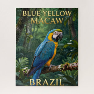 Puzzle 🦜 Ara bleu et jaune de la forêt tropicale brésili