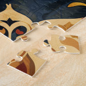 Puzzle Arabesque Ornamental Motif or et tons foncés (Côté)