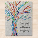 Puzzle Arborescence de devis inspirante<br><div class="desc">Ce puzzle décoratif présente un arbre en mosaïque aux couleurs de l'arc-en-ciel et une citation inspirante. Facilement personnalisable avec vos propres mots. Parce que nous créons notre oeuvre,  vous ne trouverez pas cette image exacte d'autres designers. Mosaïque originale © Michele Davies.</div>