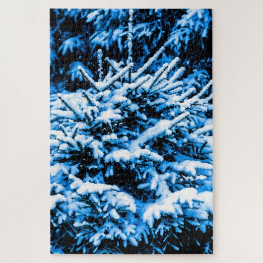 Puzzle Arbre à épinette recouvert de neige (Vertical)