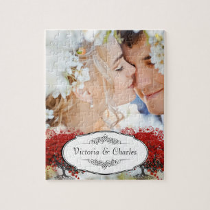 Puzzle Arbre à feuilles de coeur rouge