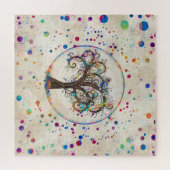 Puzzle Arbre à spirale dorée Couleur Peinture Splatter # (Horizontal)