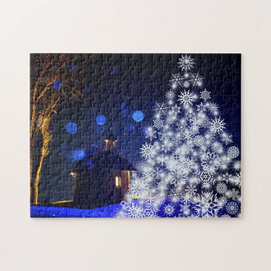 Puzzle Arbre blanc de Noël (Horizontal)