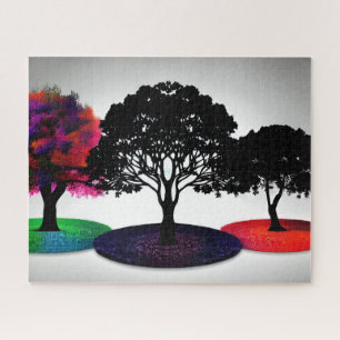 Puzzle Arbre Coloré Trio Vibrant Feuilles d'automne
