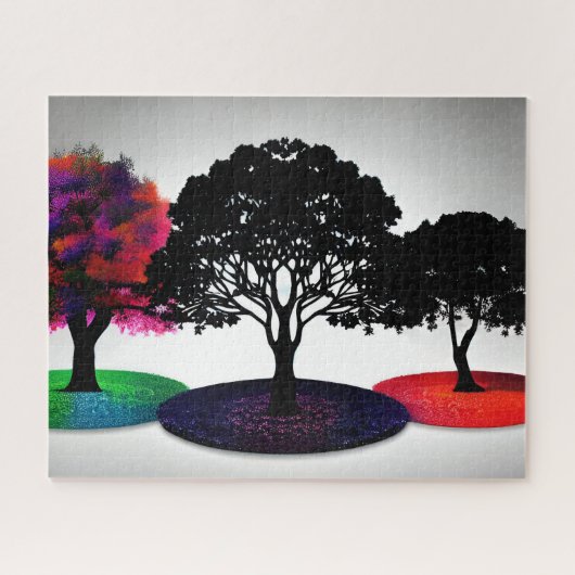 Puzzle Arbre Coloré Trio Vibrant Feuilles d'automne (Horizontal)