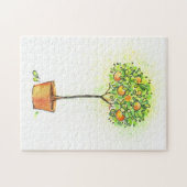 Puzzle Arbre d'agrume peint d'aquarelle dans le pot (Horizontal)