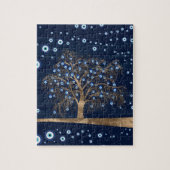Puzzle Arbre de charme nazi - Or sur bleu foncé (Vertical)