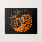 Puzzle Arbre de la vie orange et noir Yin Yang (Horizontal)