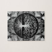 Puzzle Arbre de la vie - pierre gemme de gamme de gris (Horizontal)