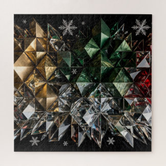 Puzzle Arbre de Noël abstrait en mosaïque 3D extrême