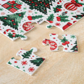 Puzzle Arbre de Noël, cadeaux, sucre de canne (Côté)