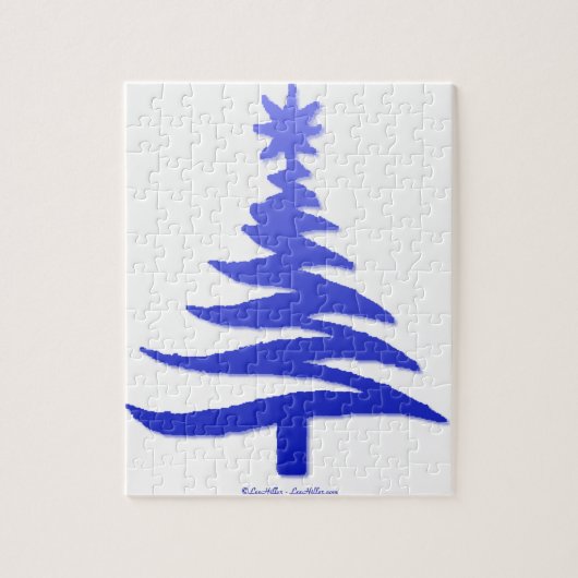 Puzzle Arbre de Noël Cobalt bleu (Vertical)