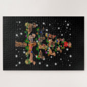 Puzzle Arbre De Noël De Dachshund Couvert De Flamme De Fl (Horizontal)