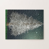 Puzzle Arbre de Noël en argent blanc, étoiles brillantes (Horizontal)