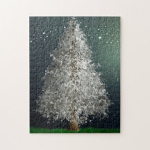 Arbre de Noël en argent blanc, étoiles brillantes