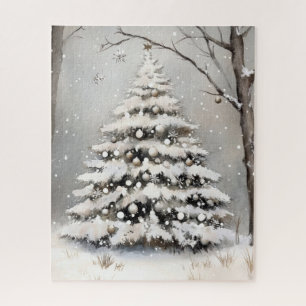 Puzzle Arbre de Noël enneigé Hiver Neige