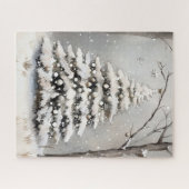 Puzzle Arbre de Noël enneigé Hiver Neige (Horizontal)