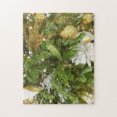 Puzzle Arbre de Noël I Argent et Or (Vertical)