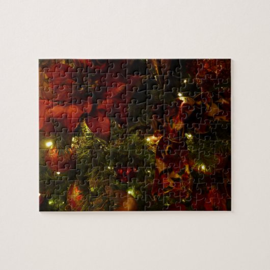 Puzzle Arbre de Noël marron et or II (Horizontal)