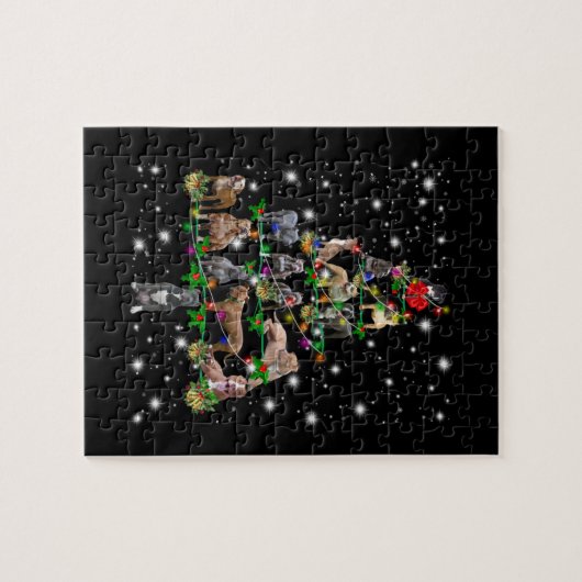 Puzzle Arbre De Noël Pitbull Couvert D'Une Lampe De Feu (Horizontal)