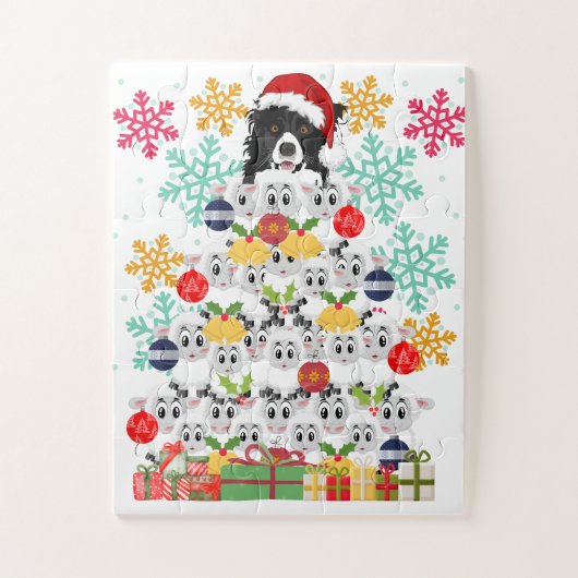 Puzzle Arbre de Noël pour l'élevage de moutons amusants (Vertical)