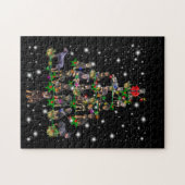 Puzzle Arbre De Noël Rottweiler Couvert De Lampe De Feu (Horizontal)