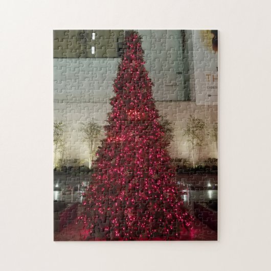 Puzzle Arbre de Noël rouge - NYC (Vertical)