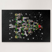 Puzzle Arbre De Noël Schnauzer Couvert De Flamme De Flamm (Horizontal)