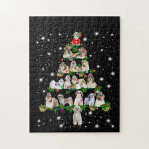 Puzzle Arbre De Noël Shih Tzu Couvert De Fashlight