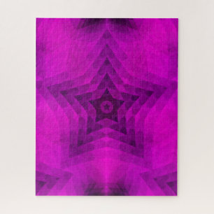 Puzzle Arbre de Noël Silhouette & Étoile violette Dégradé