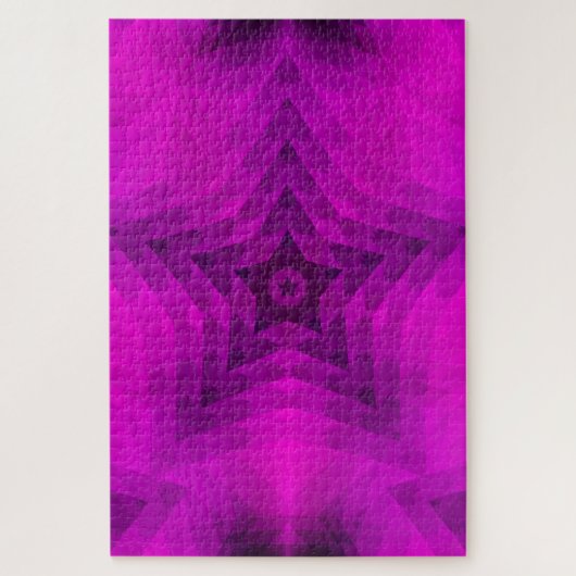 Puzzle Arbre de Noël Silhouette & Étoile violette Dégradé (Vertical)