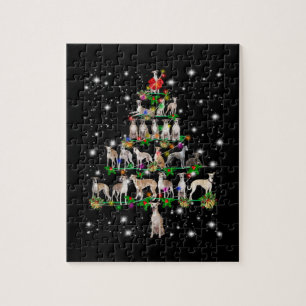 Puzzle Arbre De Noël Whippet Couvert De Flamme De Flamme