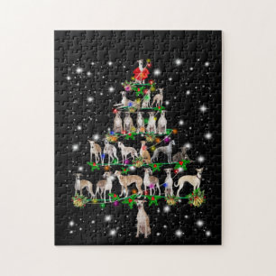 Puzzle Arbre De Noël Whippet Couvert De Flamme De Flamme
