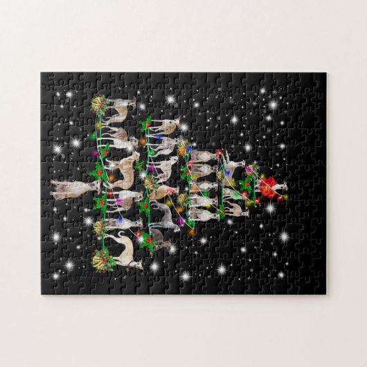 Puzzle Arbre De Noël Whippet Couvert De Lampe De Feu (Horizontal)