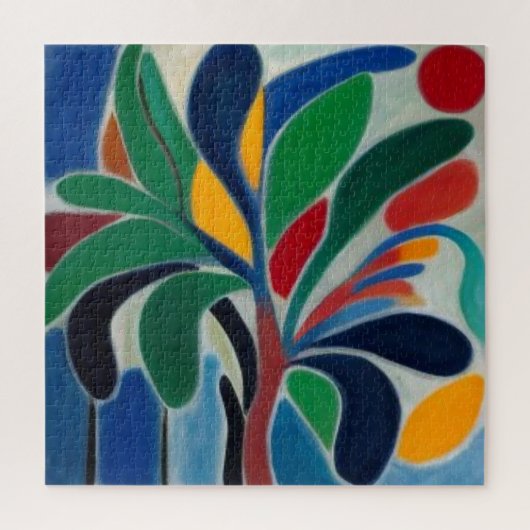 Puzzle Arbre de palme abstrait coloré (Vertical)